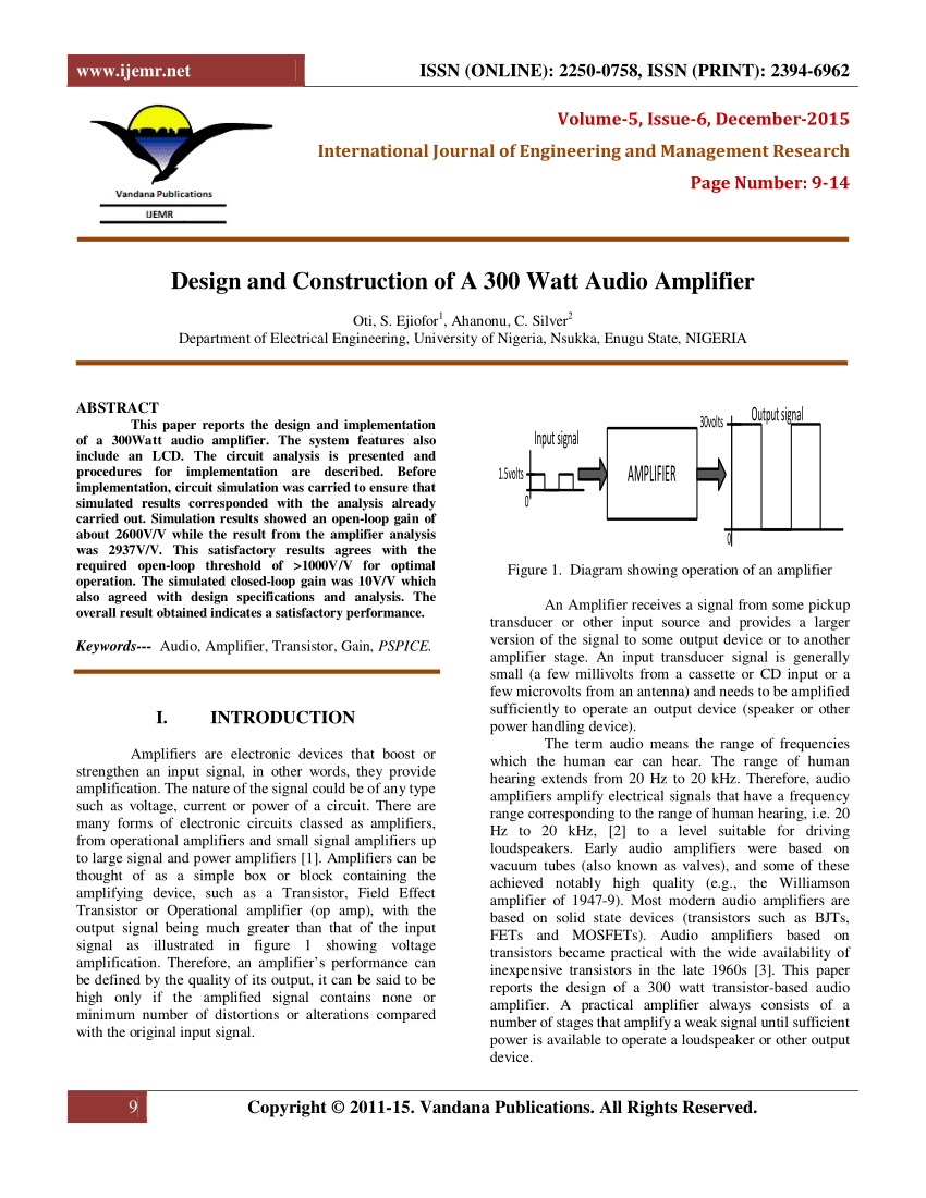 amplifier design research paper