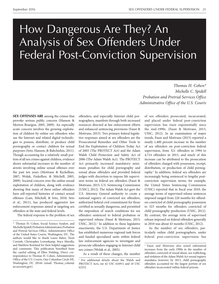 Pdf How Dangerous Are They An Analysis Of Sex Offenders