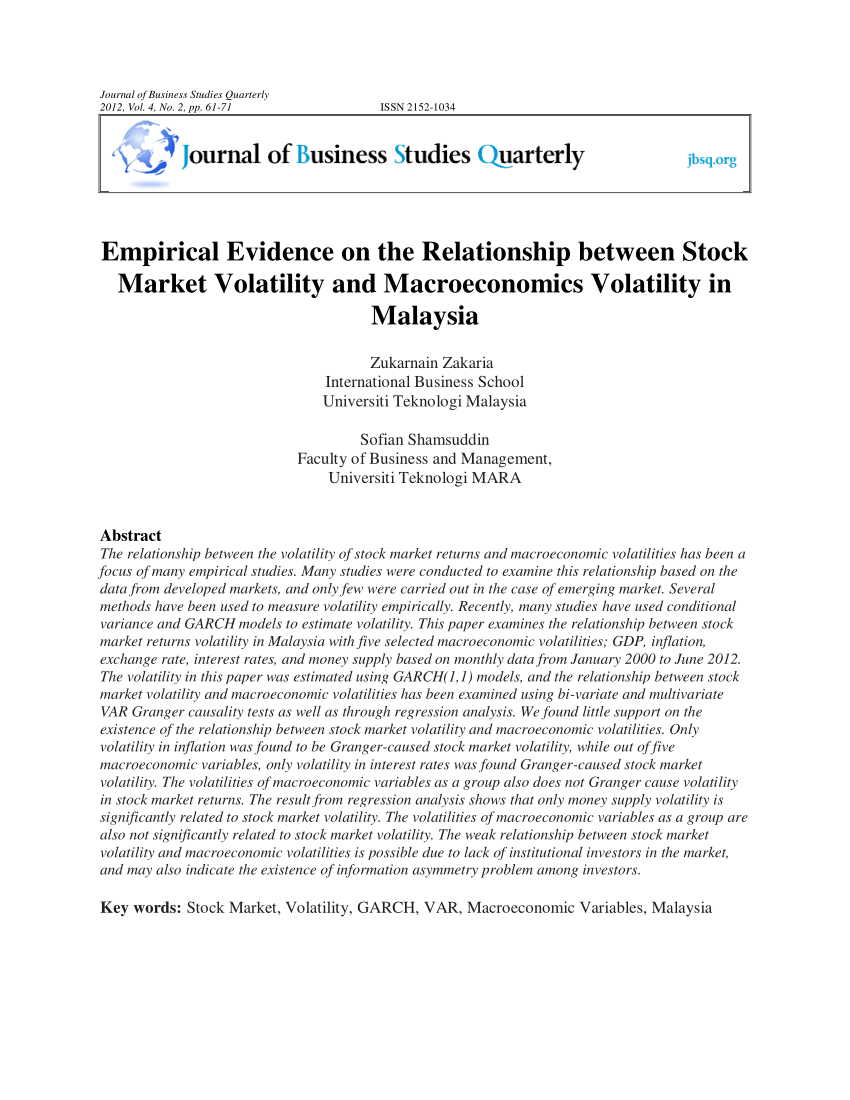research paper on stock market volatility and economic indicators