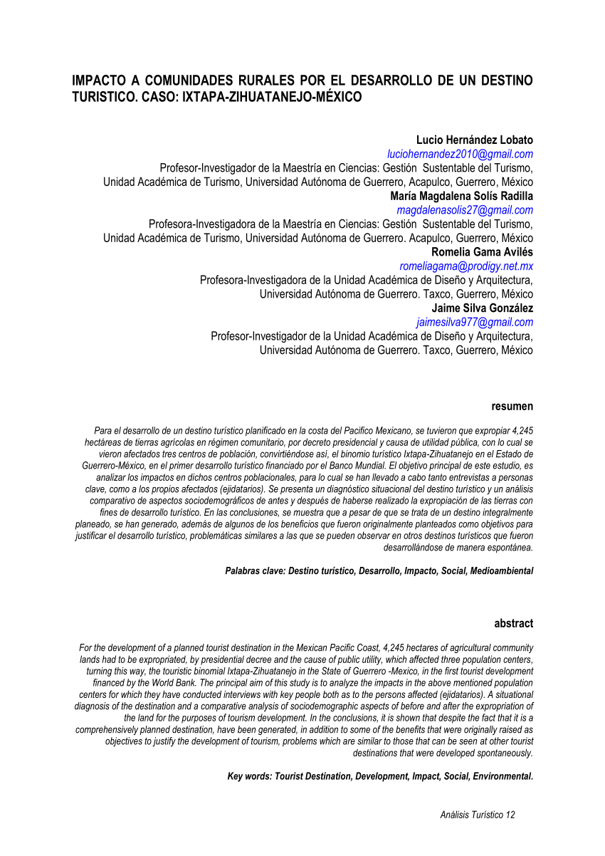 Pdf Impacto A Comunidades Rurales Por El Desarrollo De Un