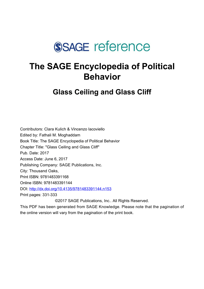 Pdf Glass Ceiling And Cliff