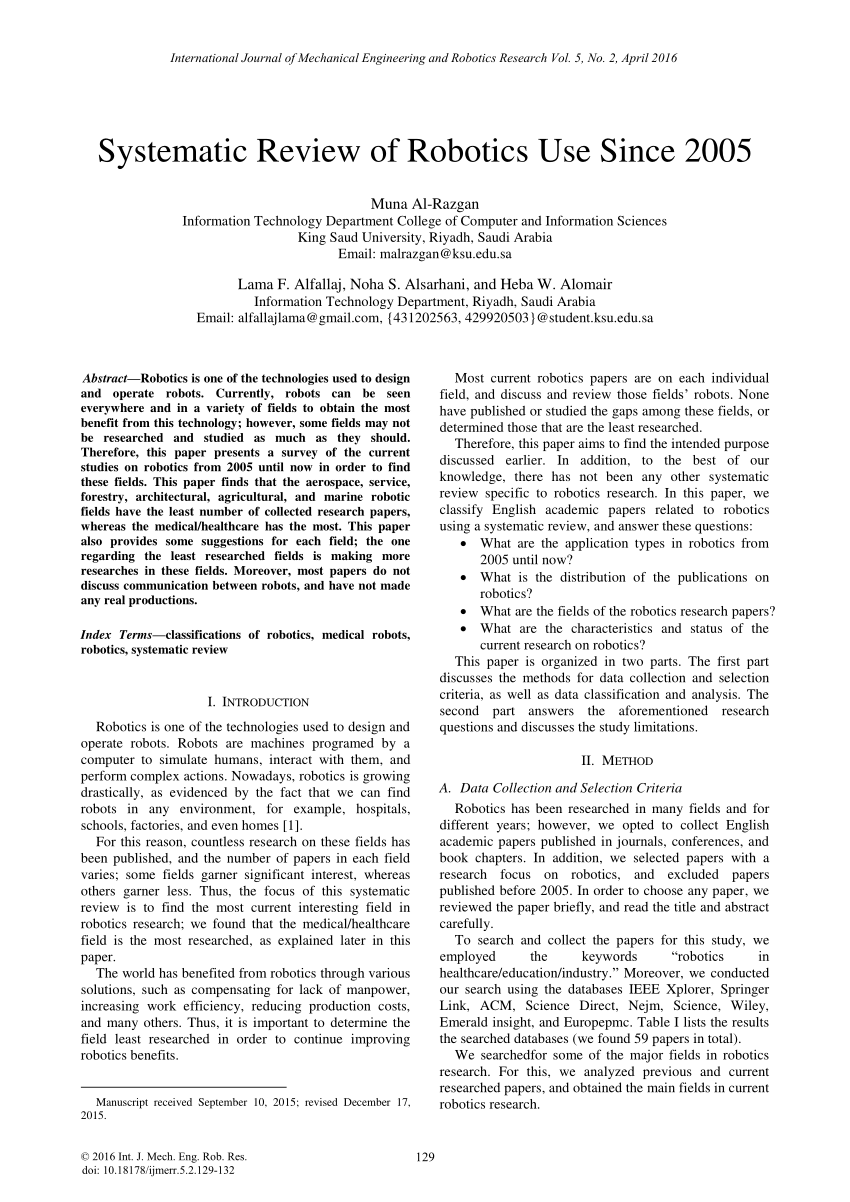 a systematic review of studies on educational robotics