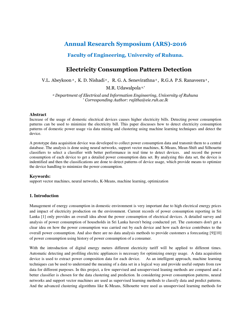 research paper on electricity consumption