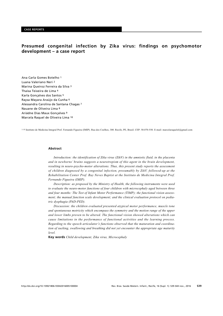 PDF) Presumed congenital infection by Zika virus: Findings on