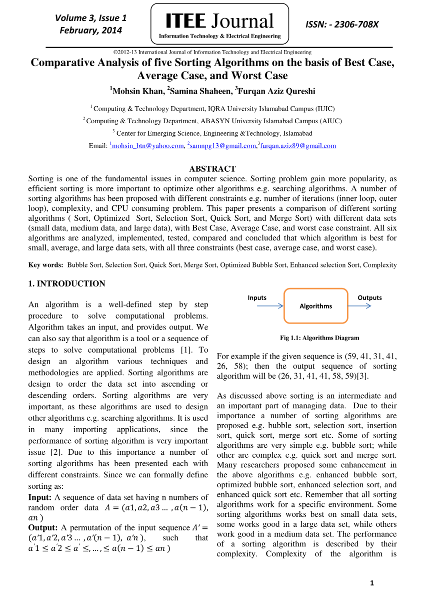 research paper on sorting algorithms