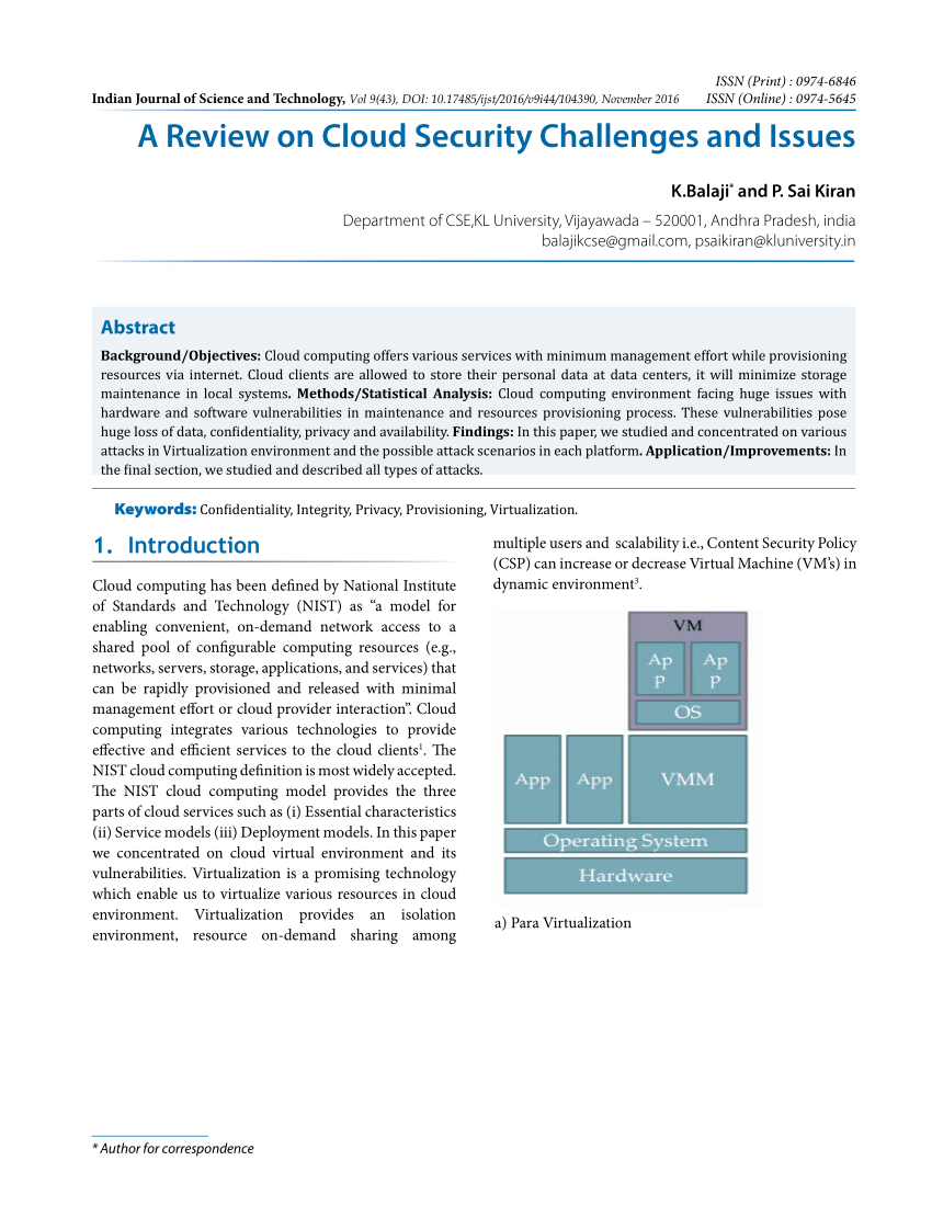 research paper on security issues in cloud computing