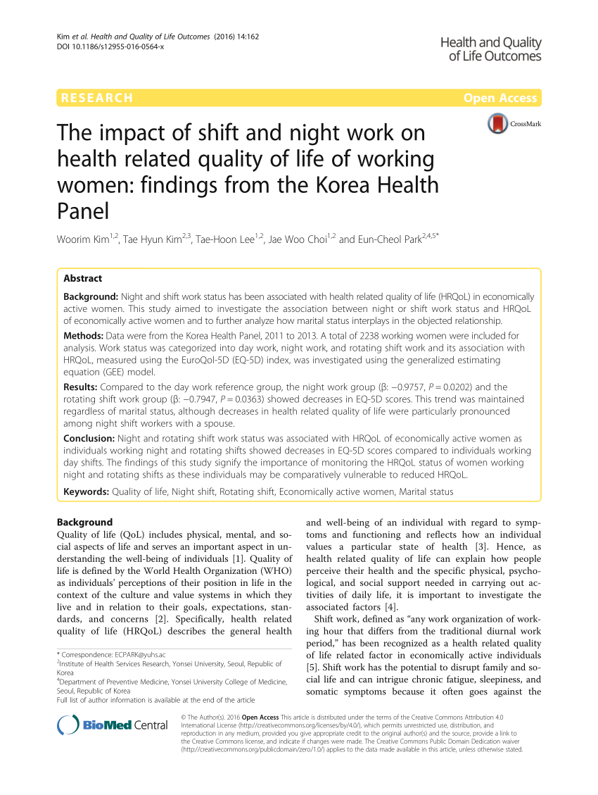 Research Paper On Night Shift Work