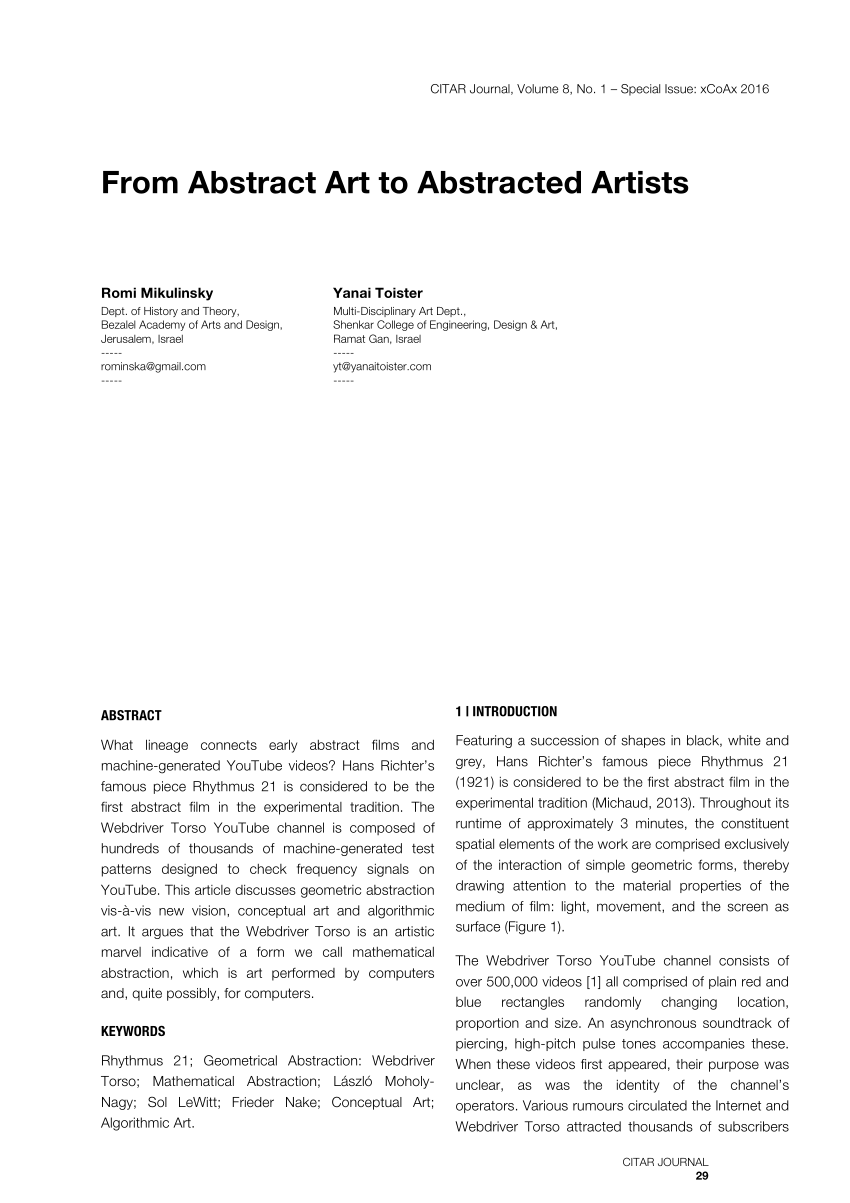 research paper on abstract art