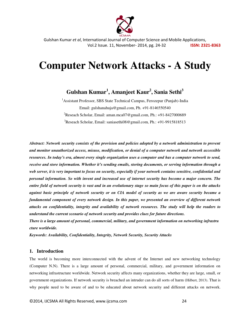 research papers on network attacks