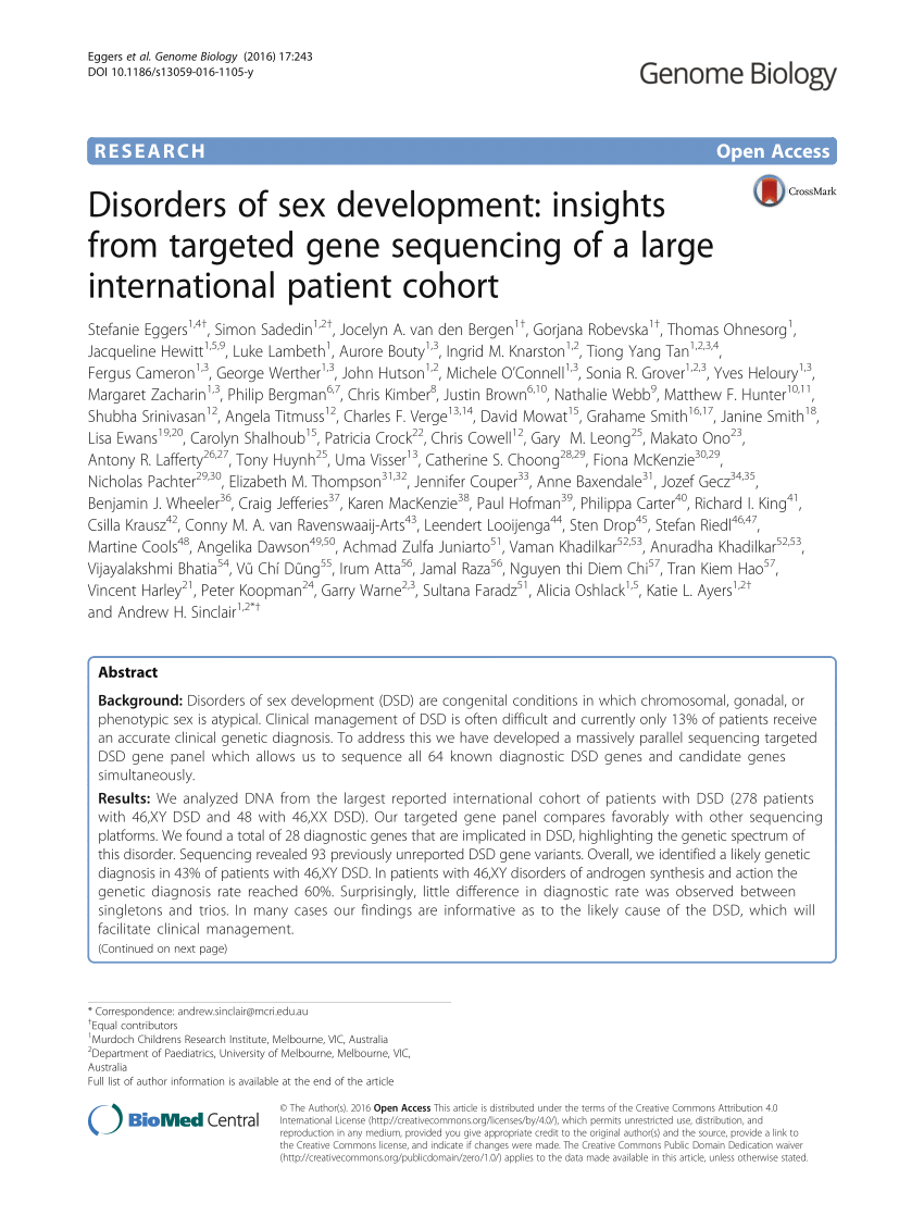 Pdf Disorders Of Sex Development Insights From Targeted Gene