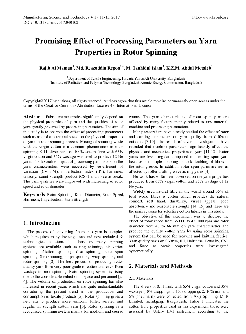 R 37: New Opportunities for Recycled Rotor Yarns