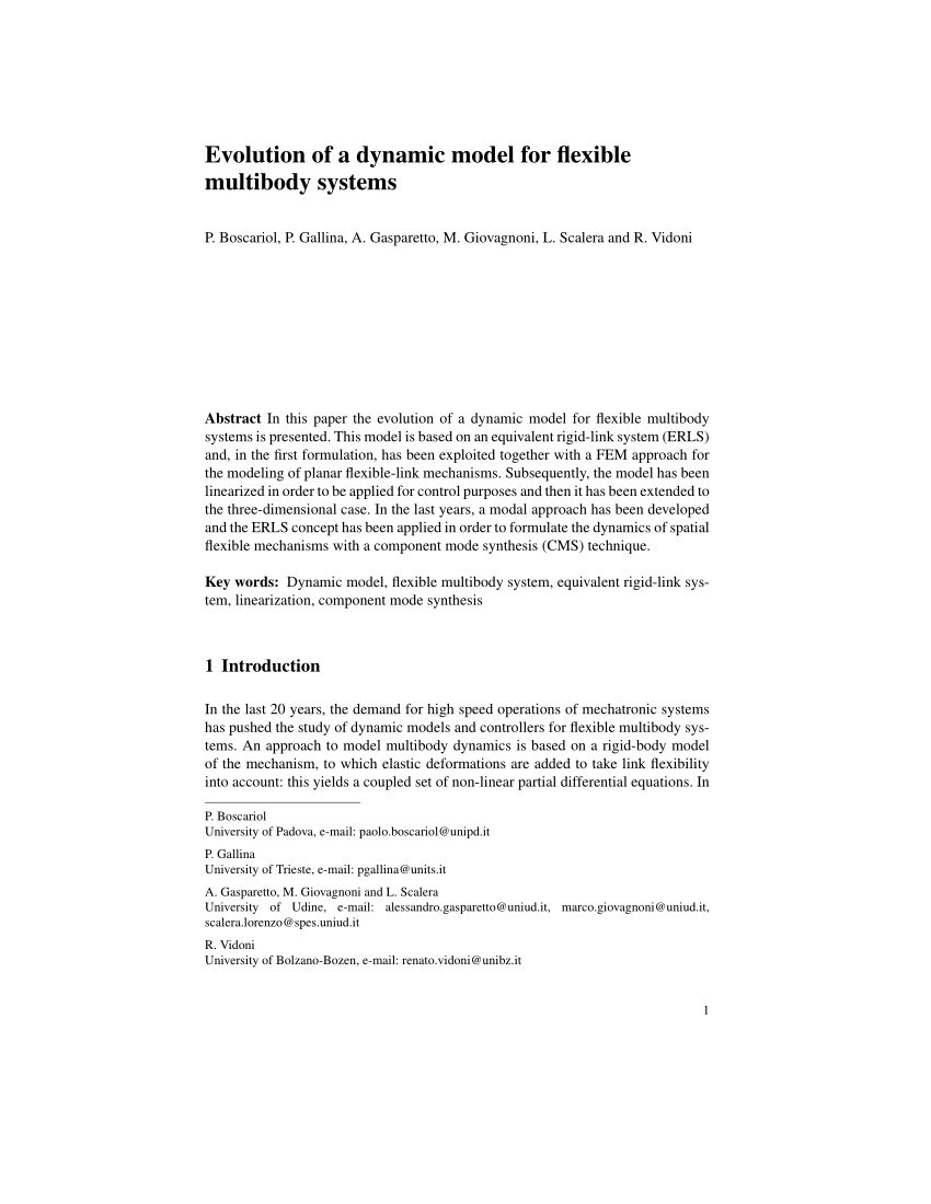 Dynamics of flexible multibody systems rigid finite element method pdf