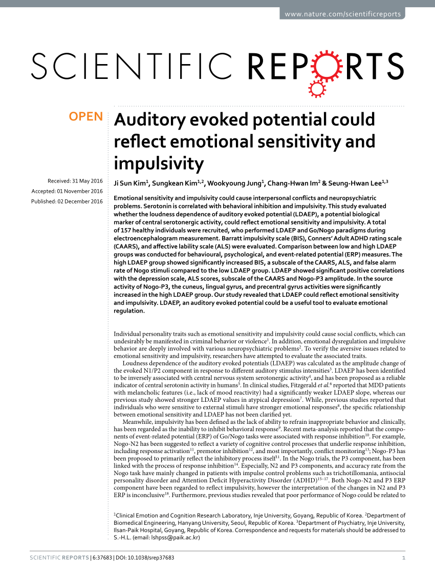 auditory sensitivity and anxiety