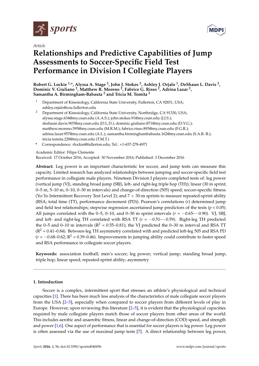 PDF) Relationships and Predictive Capabilities of Jump Assessments to Soccer-Specific Field Test Performance in Division I Collegiate Players photo