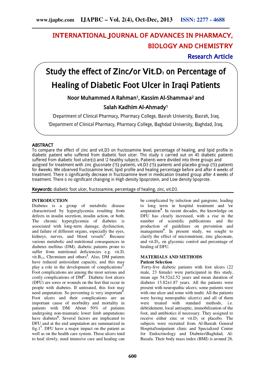 Pdf Study The Effect Of Zincor Vitd3 On Percentage Of