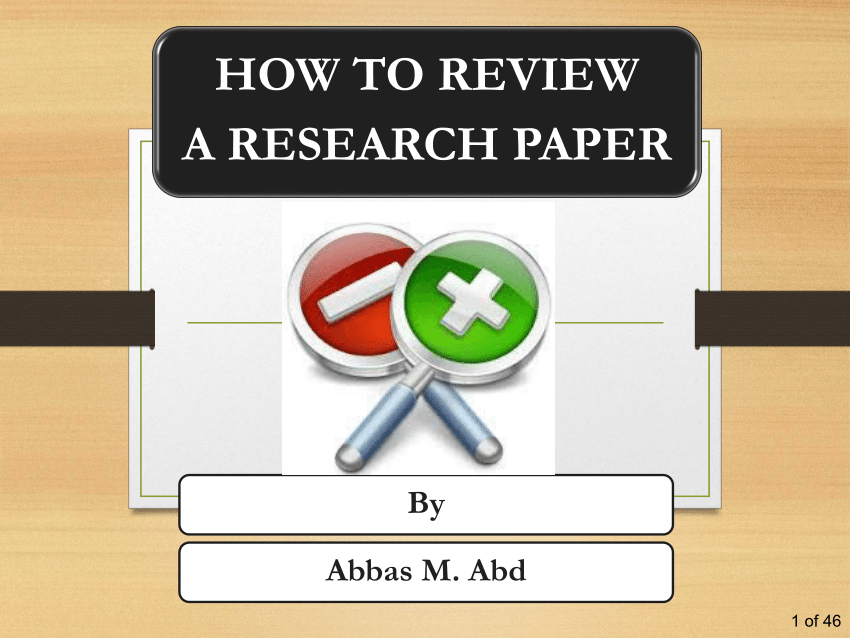 how to review research paper pdf