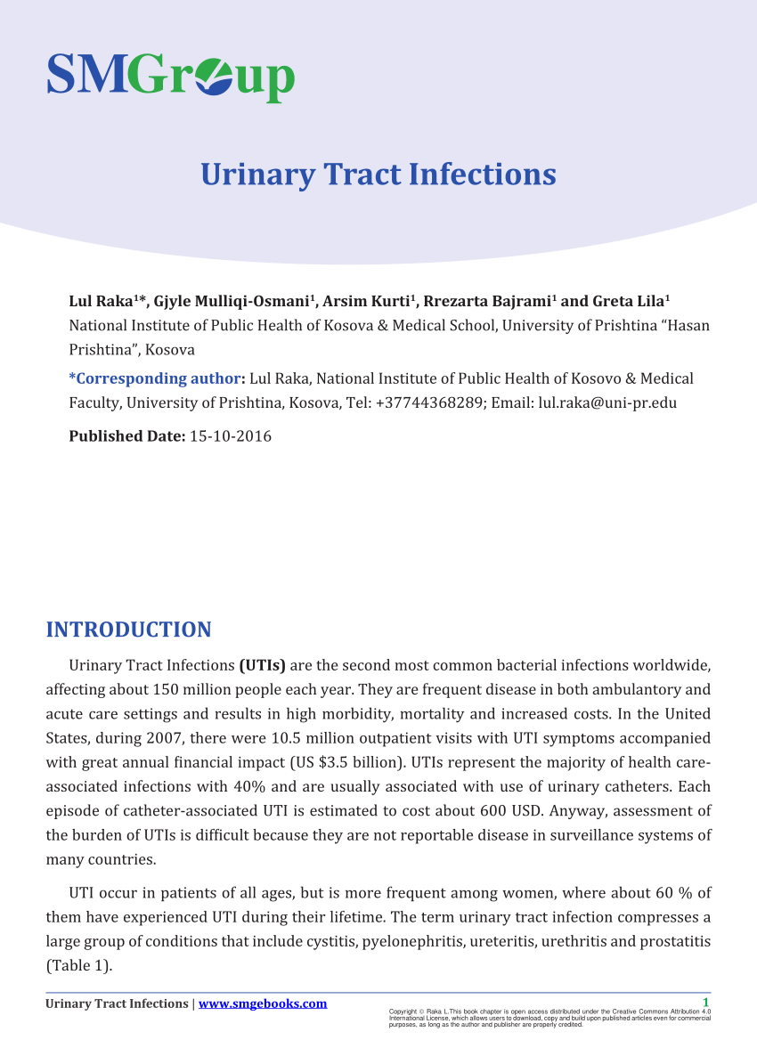 research study on urinary tract infection pdf