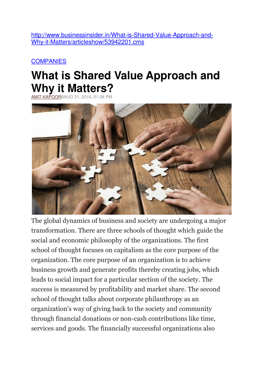 what is shared value essay