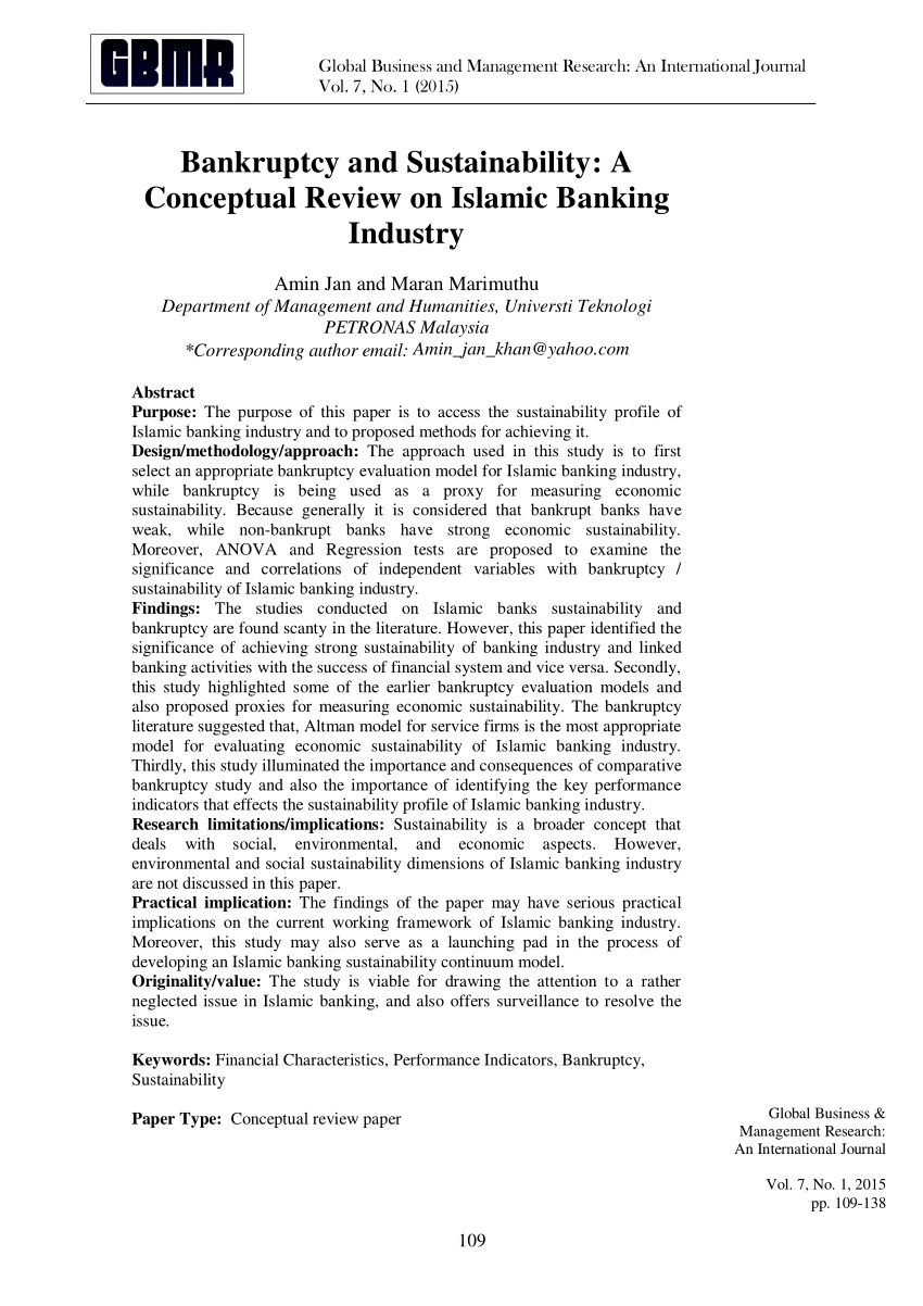 islamic banking sustainability a review of literature and directions for future research