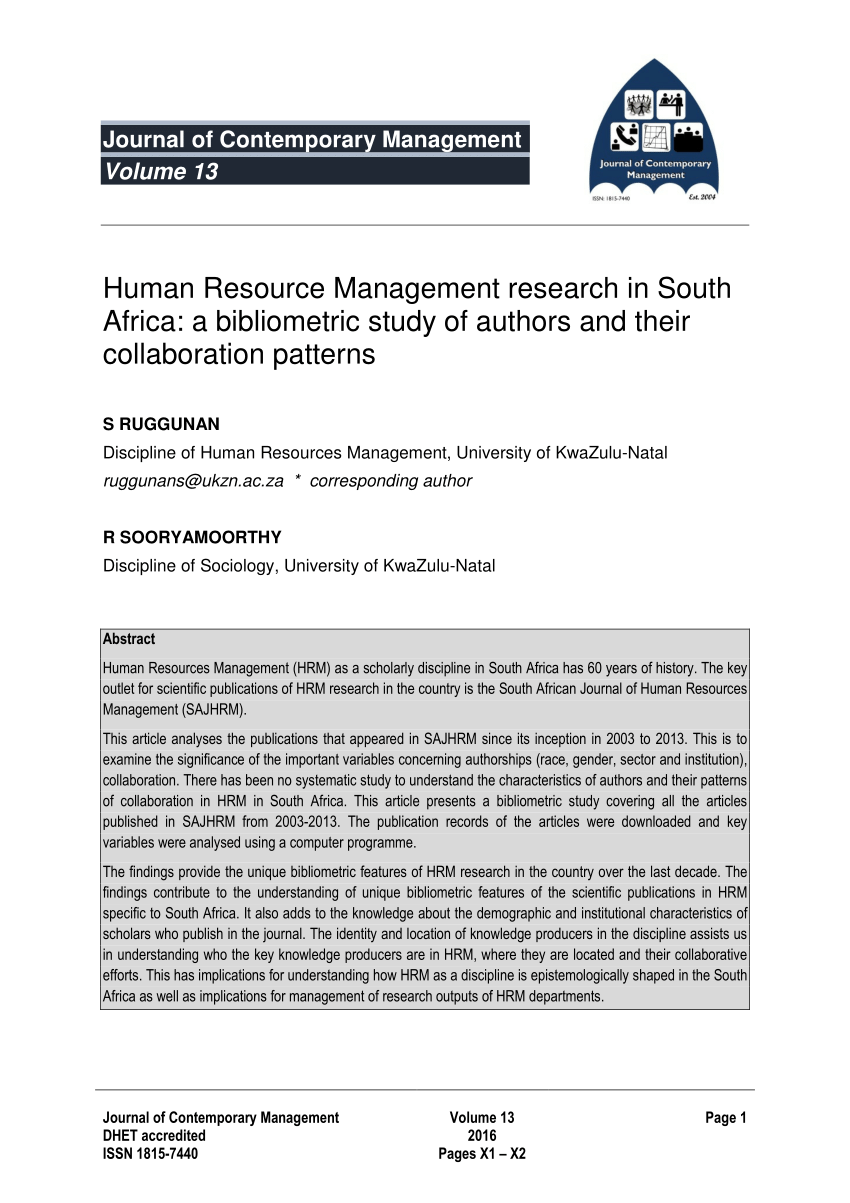 research study about human resource management