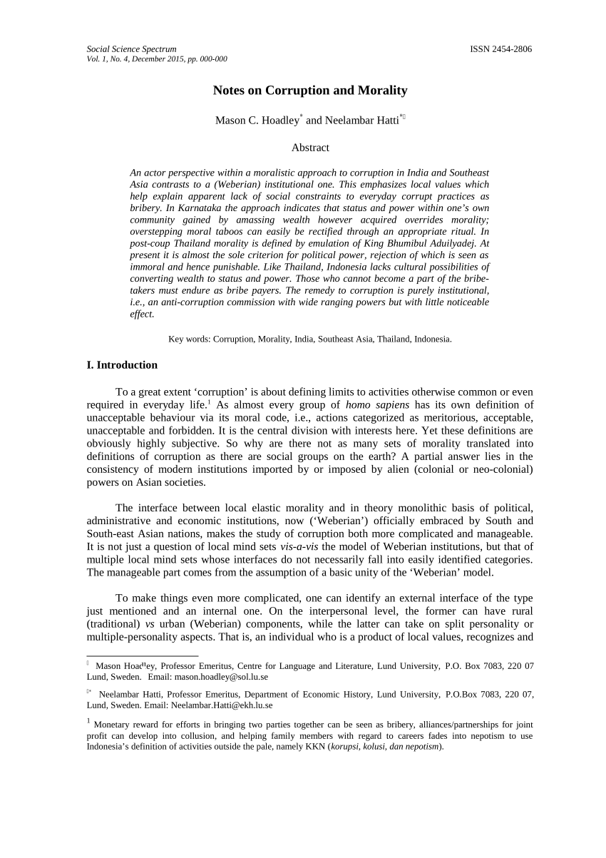 literature review on corruption pdf
