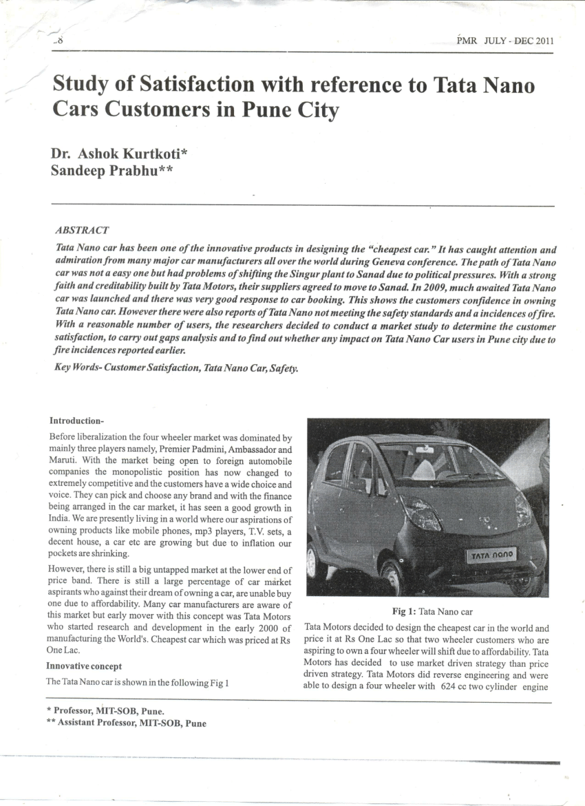 case study on tata nano pdf