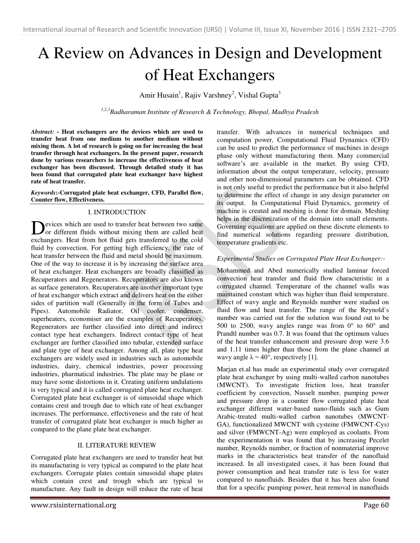 phd thesis on heat exchanger