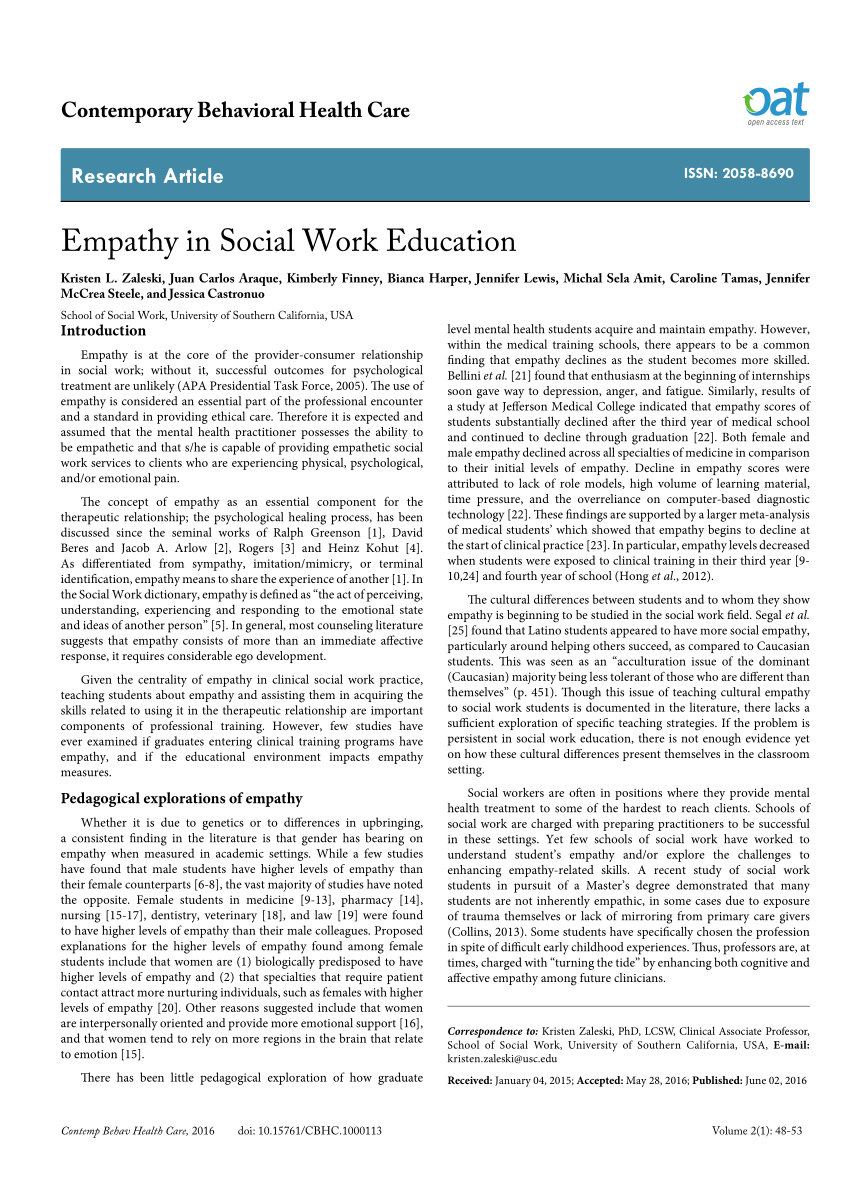 empathy in social work essay