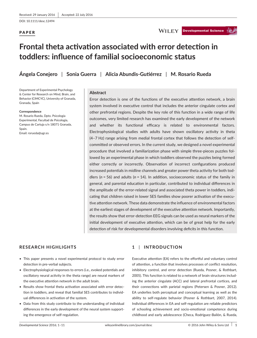 Pdf Frontal Theta Activation Associated With Error Detection In
