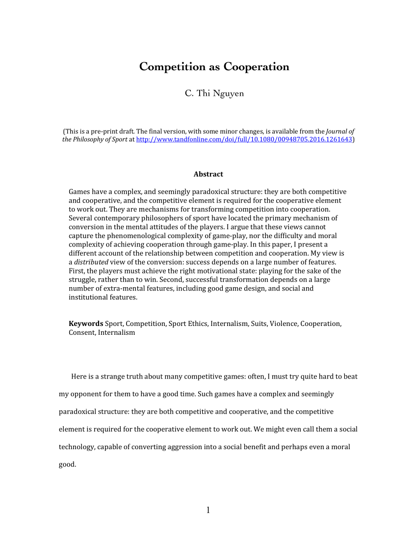 thesis statement of competition and cooperation