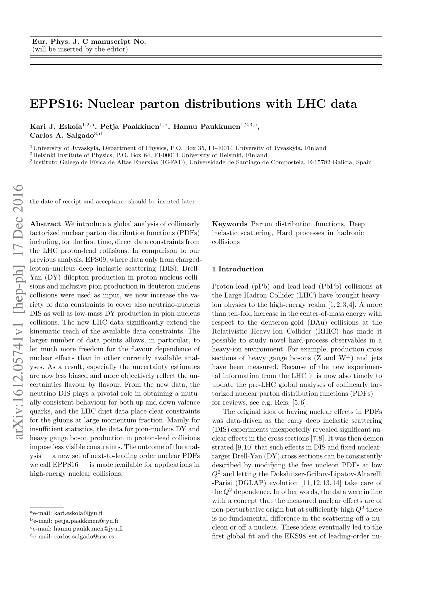 PDF EPPS16 nuclear parton distributions with LHC data 