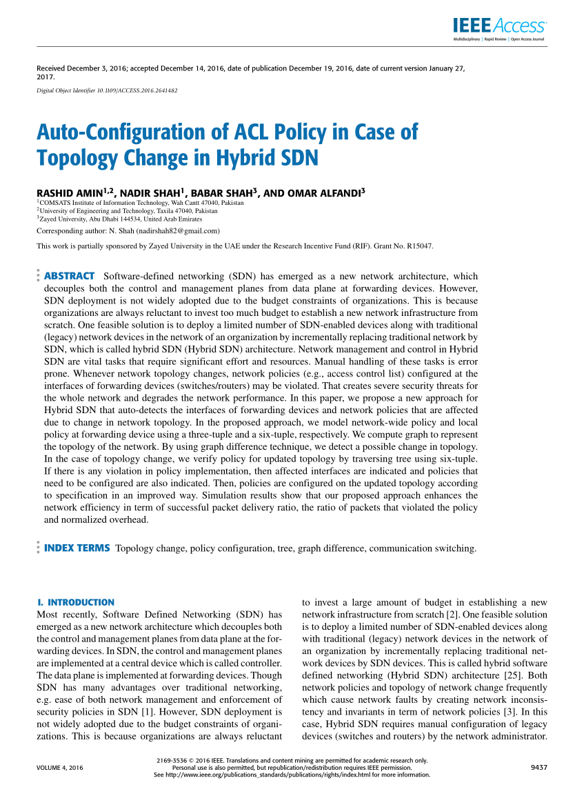 PDF) Auto-Configuration of ACL Policy in Case of Topology Change ...