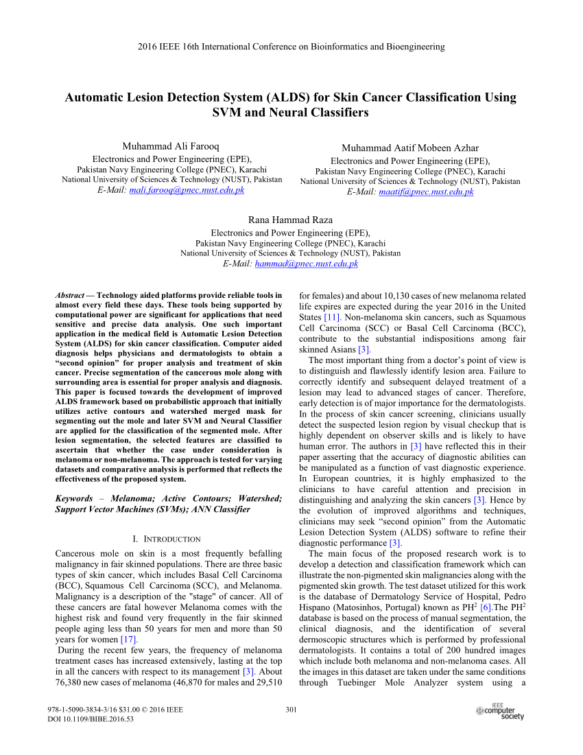 (PDF) Automatic Lesion Detection System (ALDS) for Skin Cancer