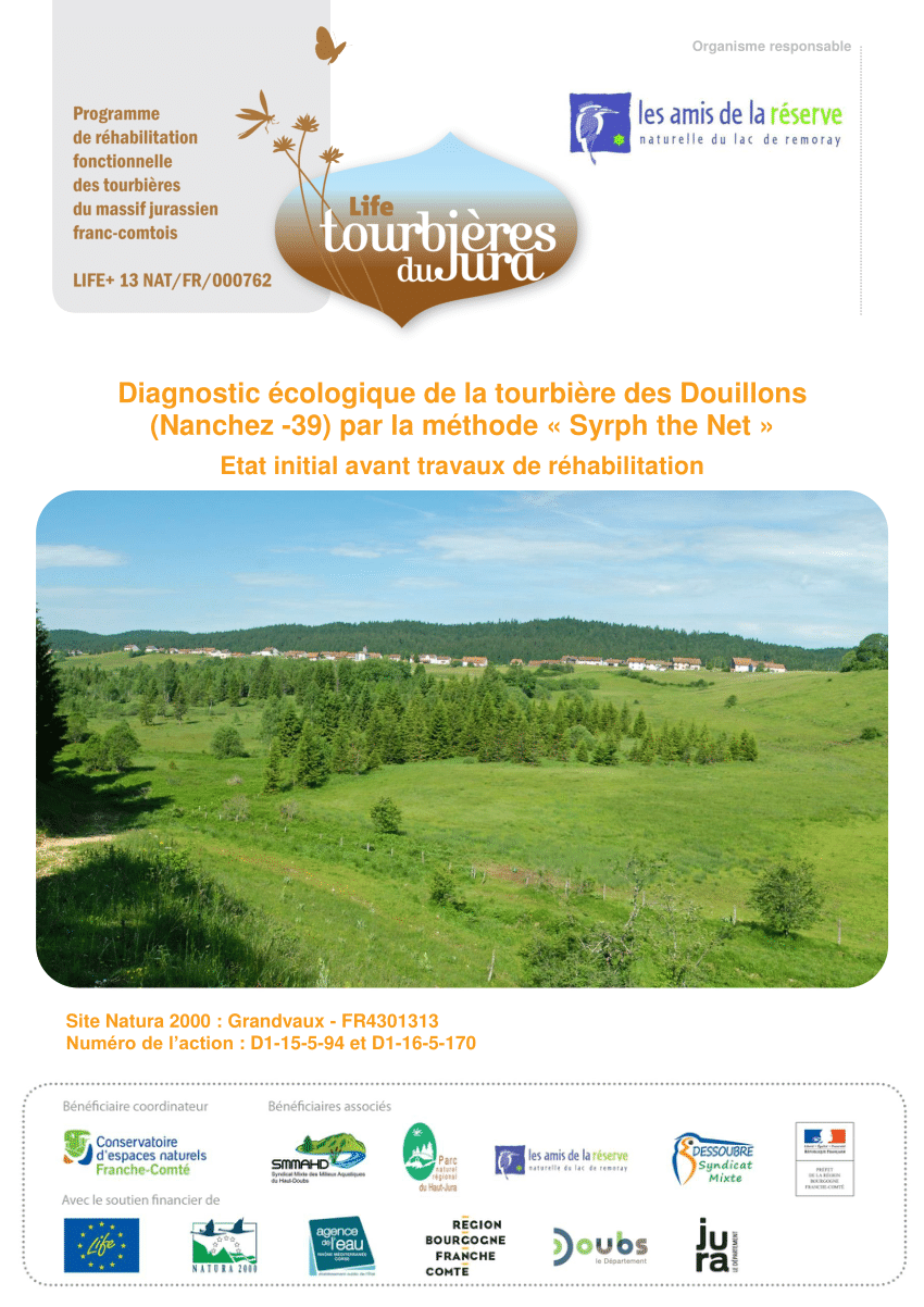 (PDF) Diagnostic écologique de la tourbière des Douillons (Nanchez -39 ...