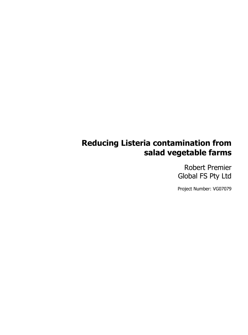 (PDF) Listeria and vegetables