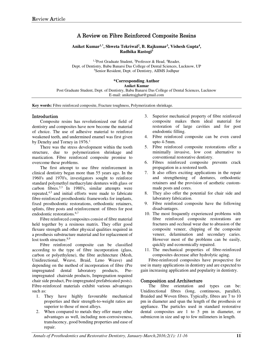 (PDF) A Review on Fibre Reinforced Composite Resins.