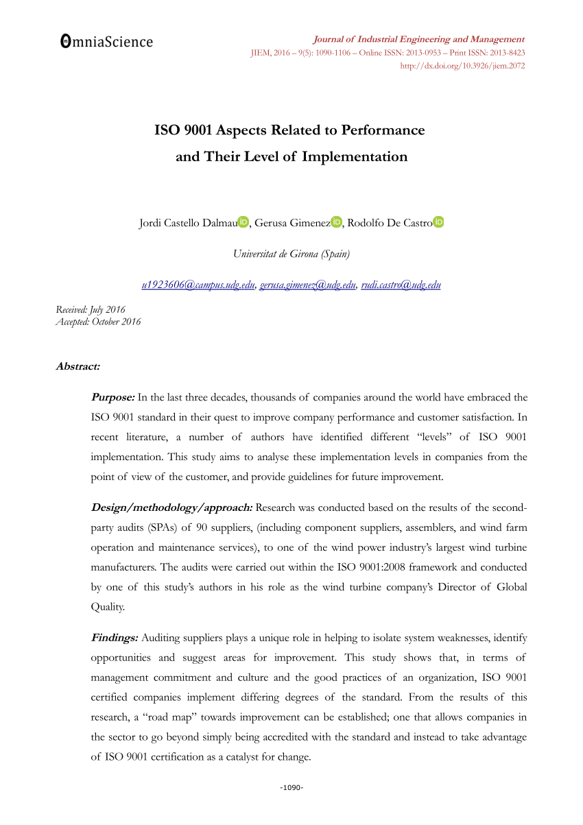 iso 9001 implementation case study (pdf)