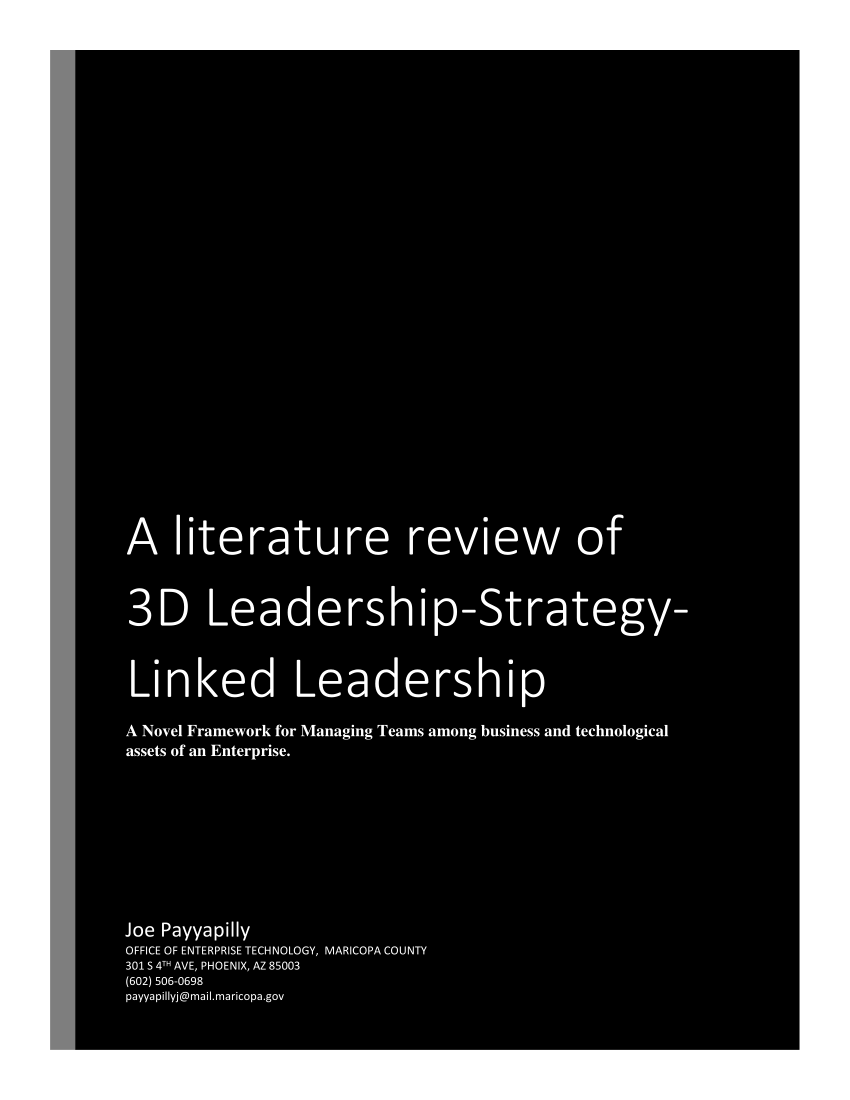 literature review on leadership and management