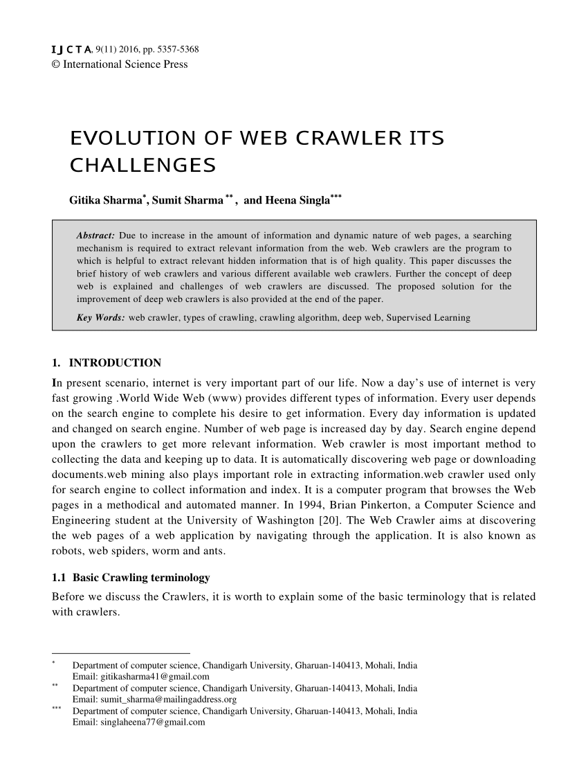 web crawler latest research paper