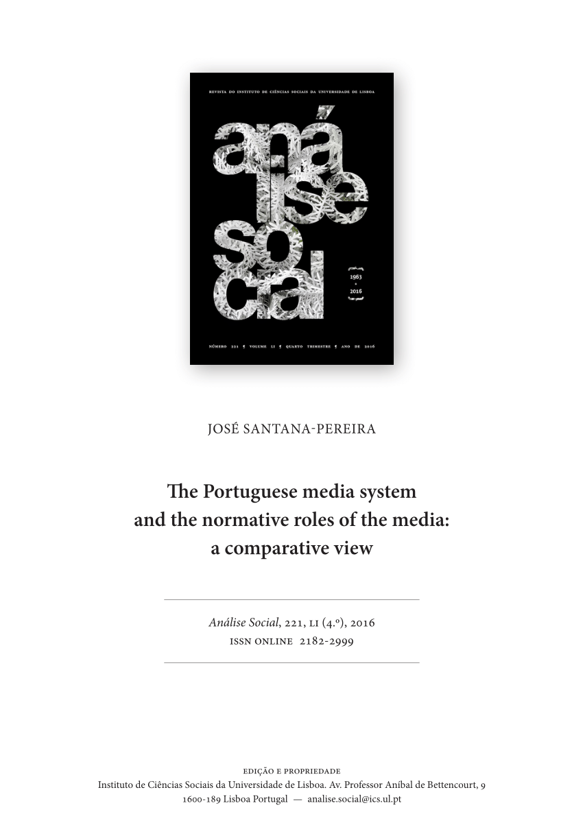 (PDF) The Portuguese media system and the normative roles of the media ...