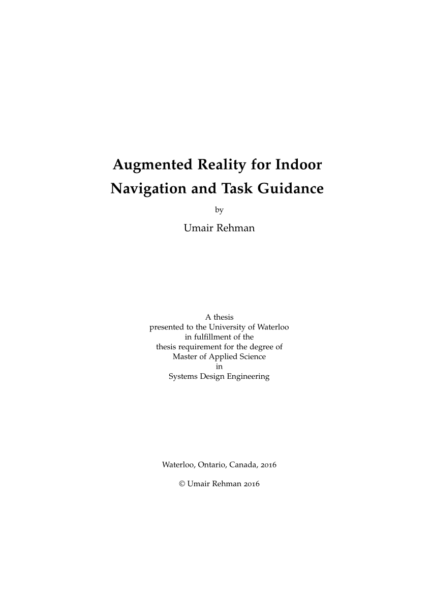 PDF) Augmented Reality for Indoor Navigation and Task Guidance
