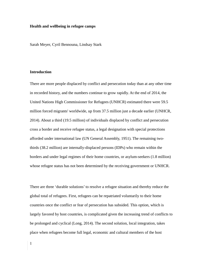 essay about refugee life
