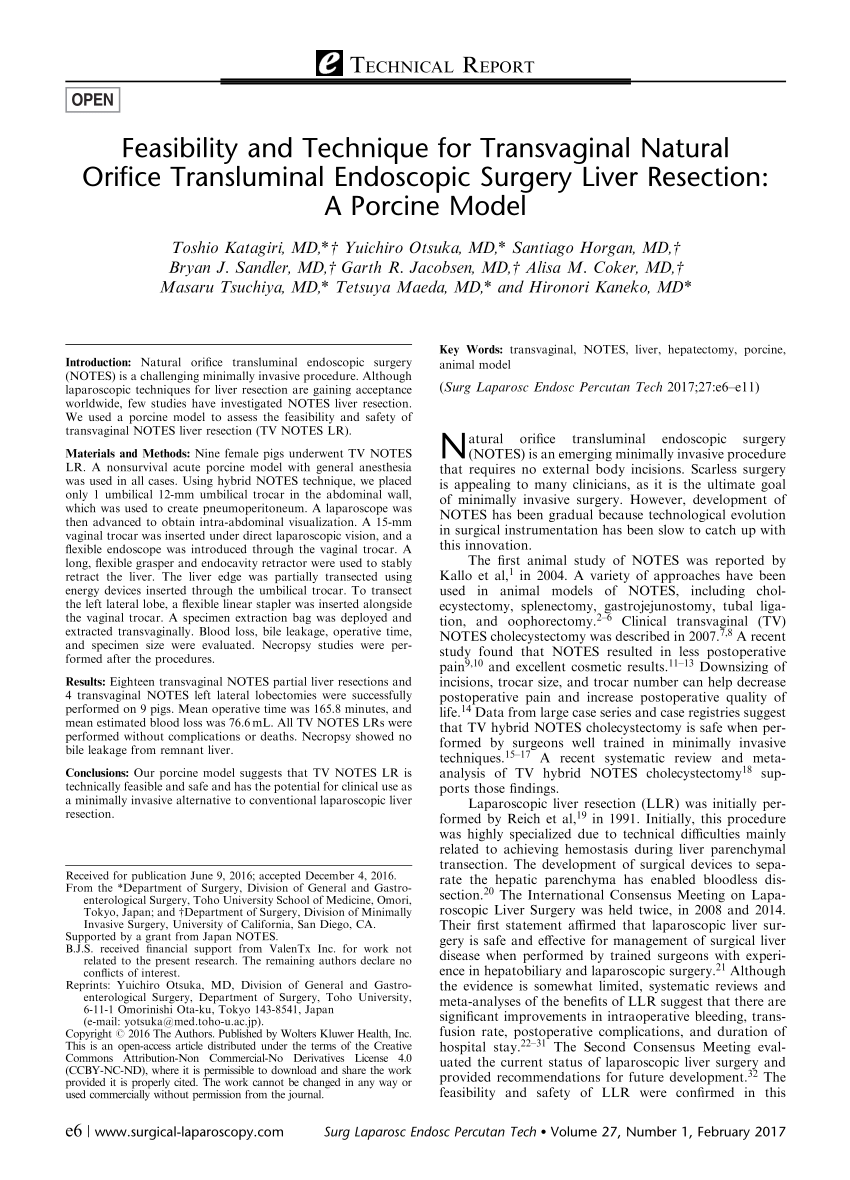 (PDF) Feasibility and Technique for Transvaginal Natural Orifice ...