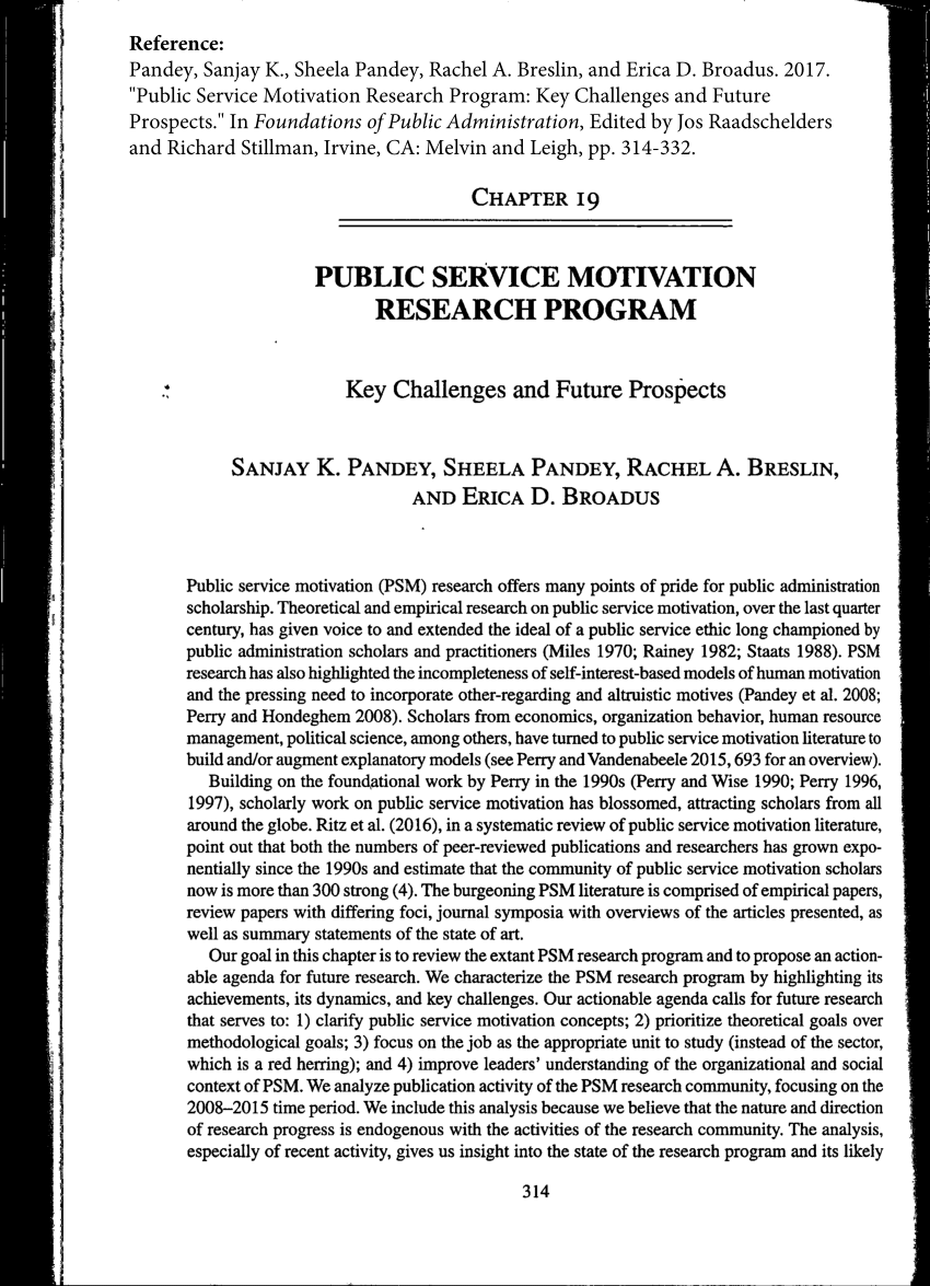 public service motivation thesis