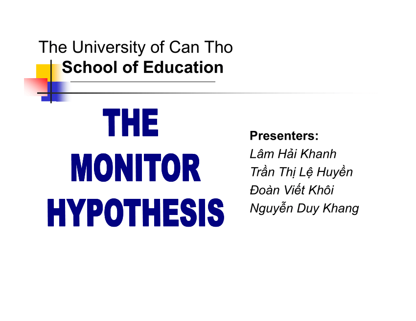 monitor hypothesis examples in the classroom