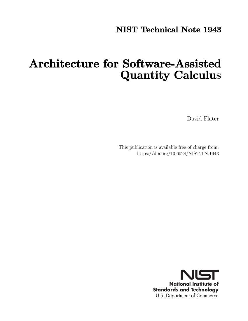 (PDF) Architecture for Software-Assisted Quantity Calculus