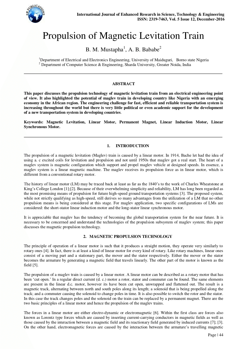 Working principle of bullet train pdf