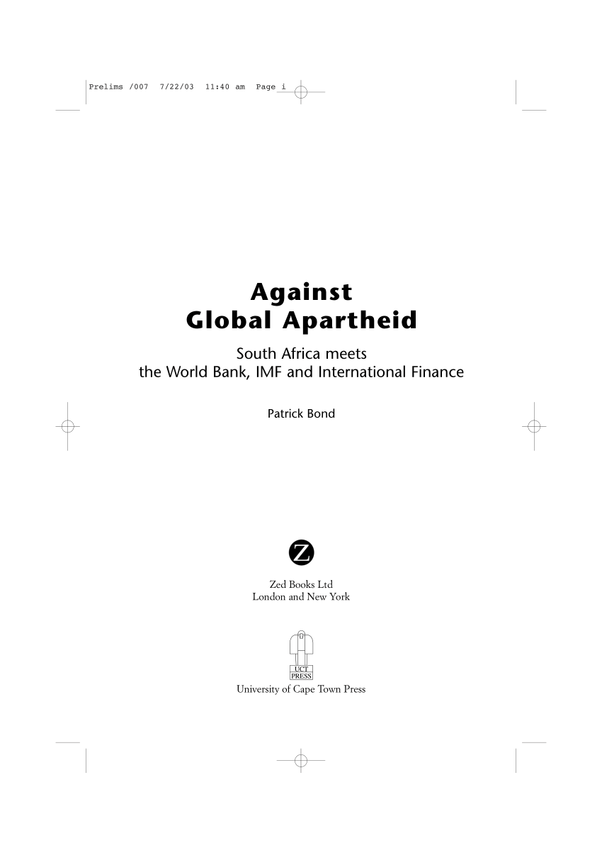 Pdf Against Global Apartheid South Africa Meets The