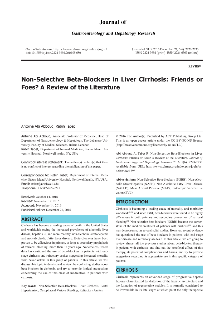 liver cirrhosis literature review