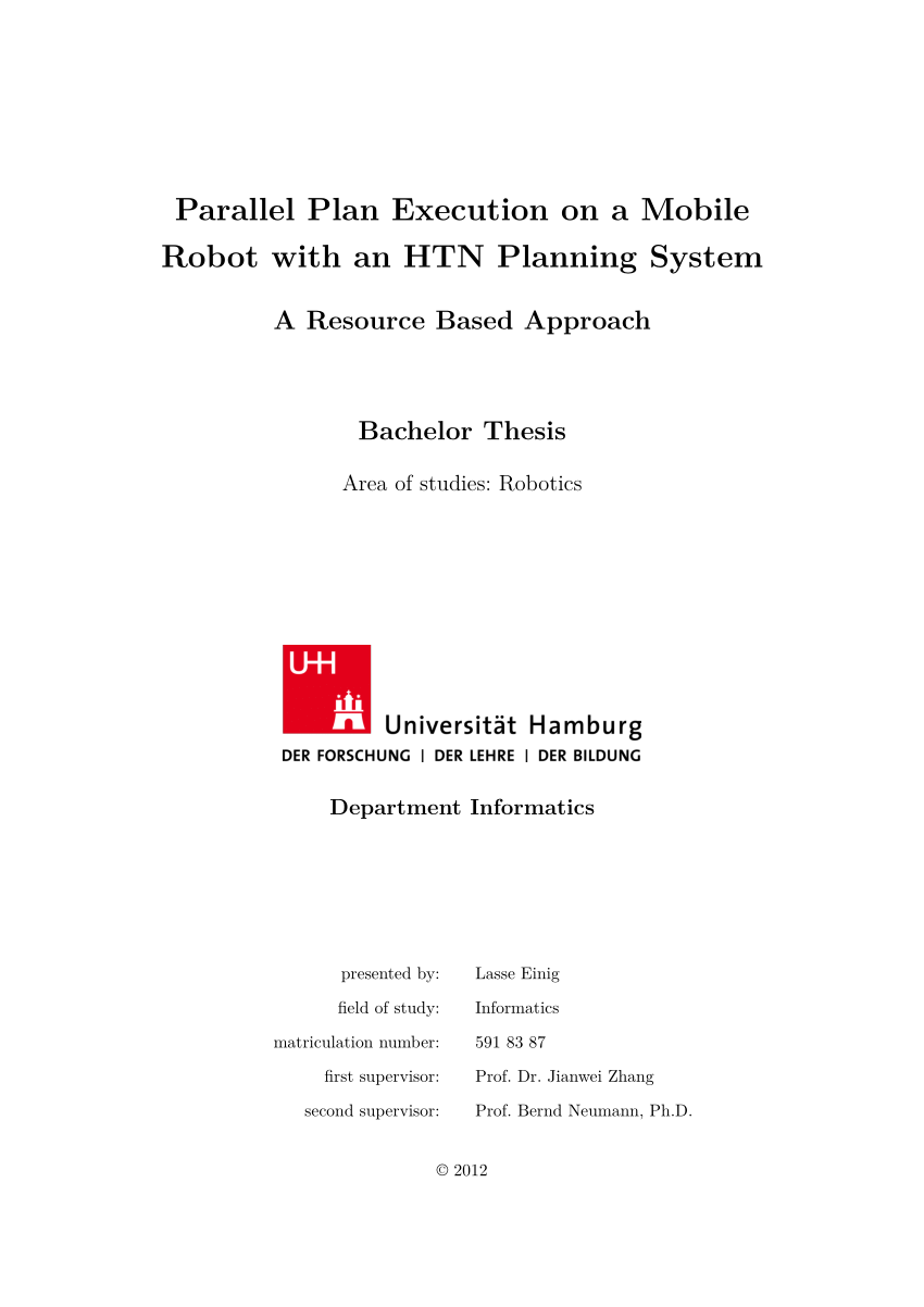 Pdf Parallel Plan Execution On A Mobile Robot With An Htn Planning
